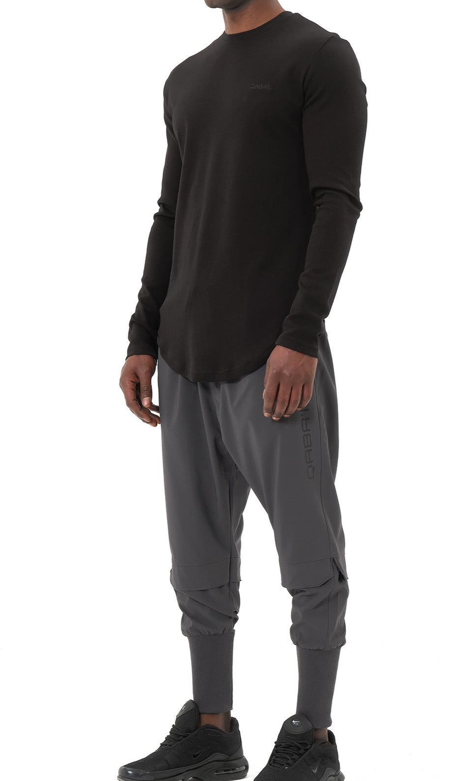  QL Pantalon Cross Over in Dark Grey - QABA'IL,