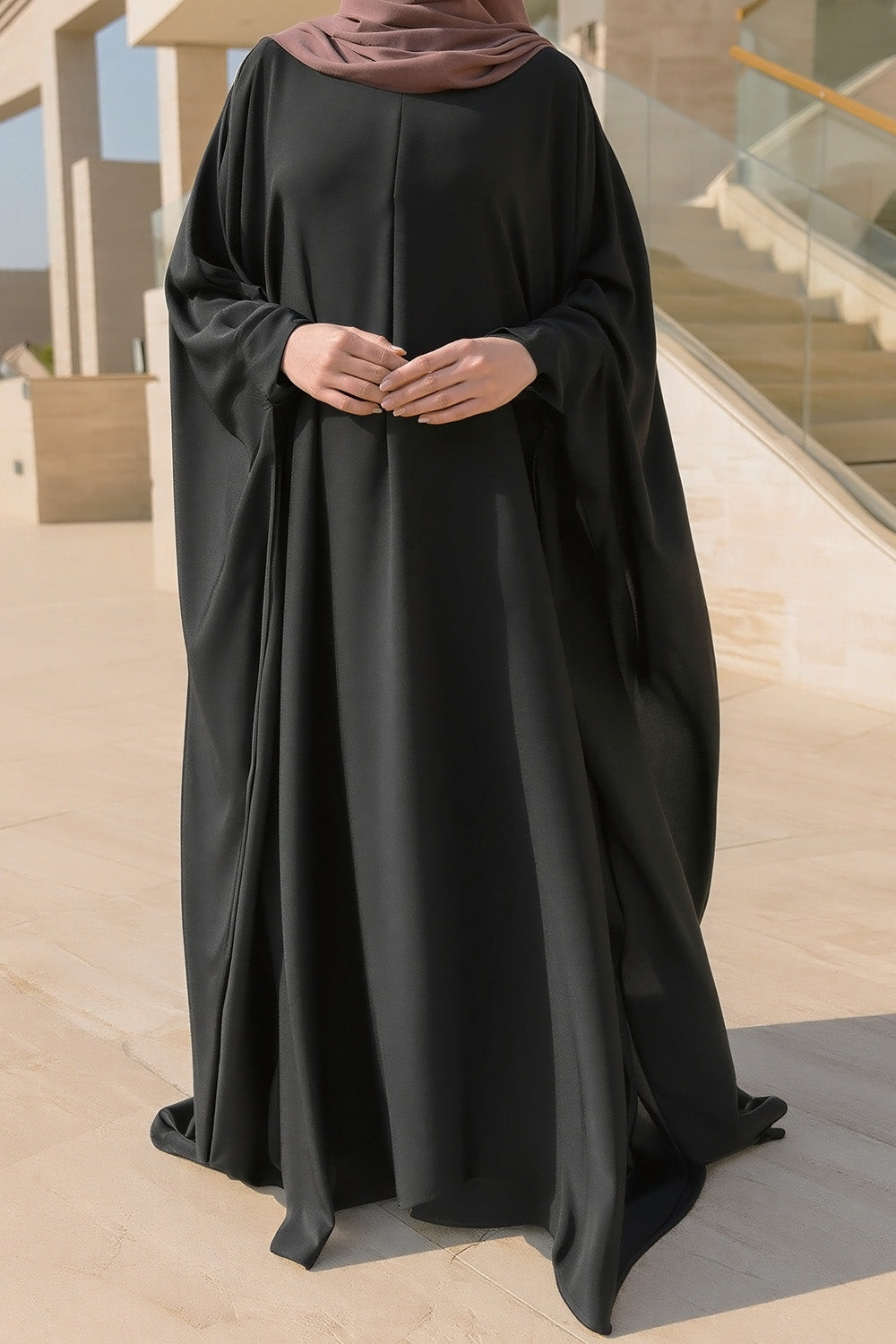 Abaya Nidah Premium SB Saudi Cut AS006 en noir