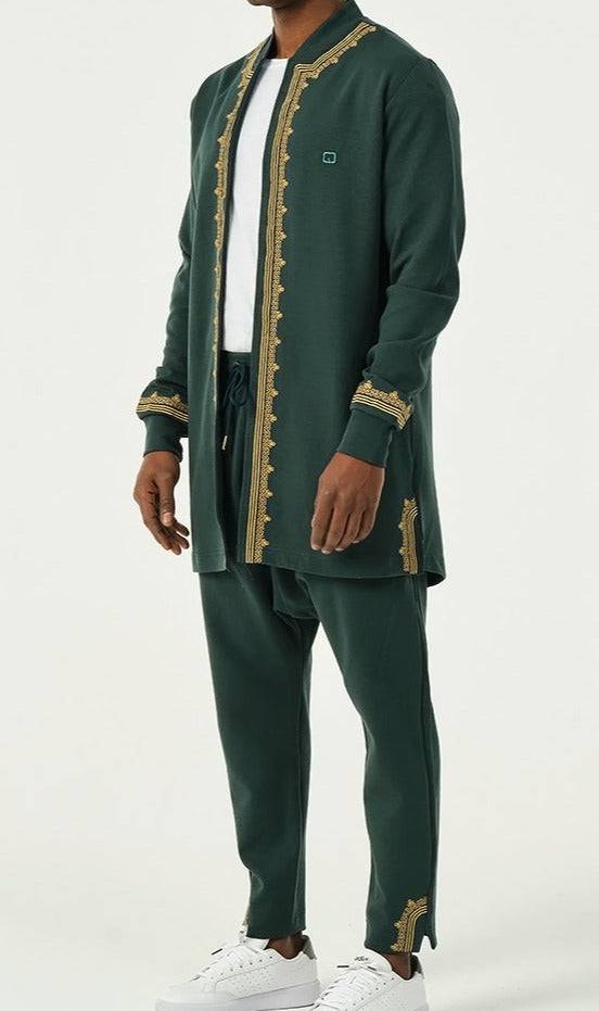 QABA’IL Ensemble Etniz Menara vert émeraude et doré