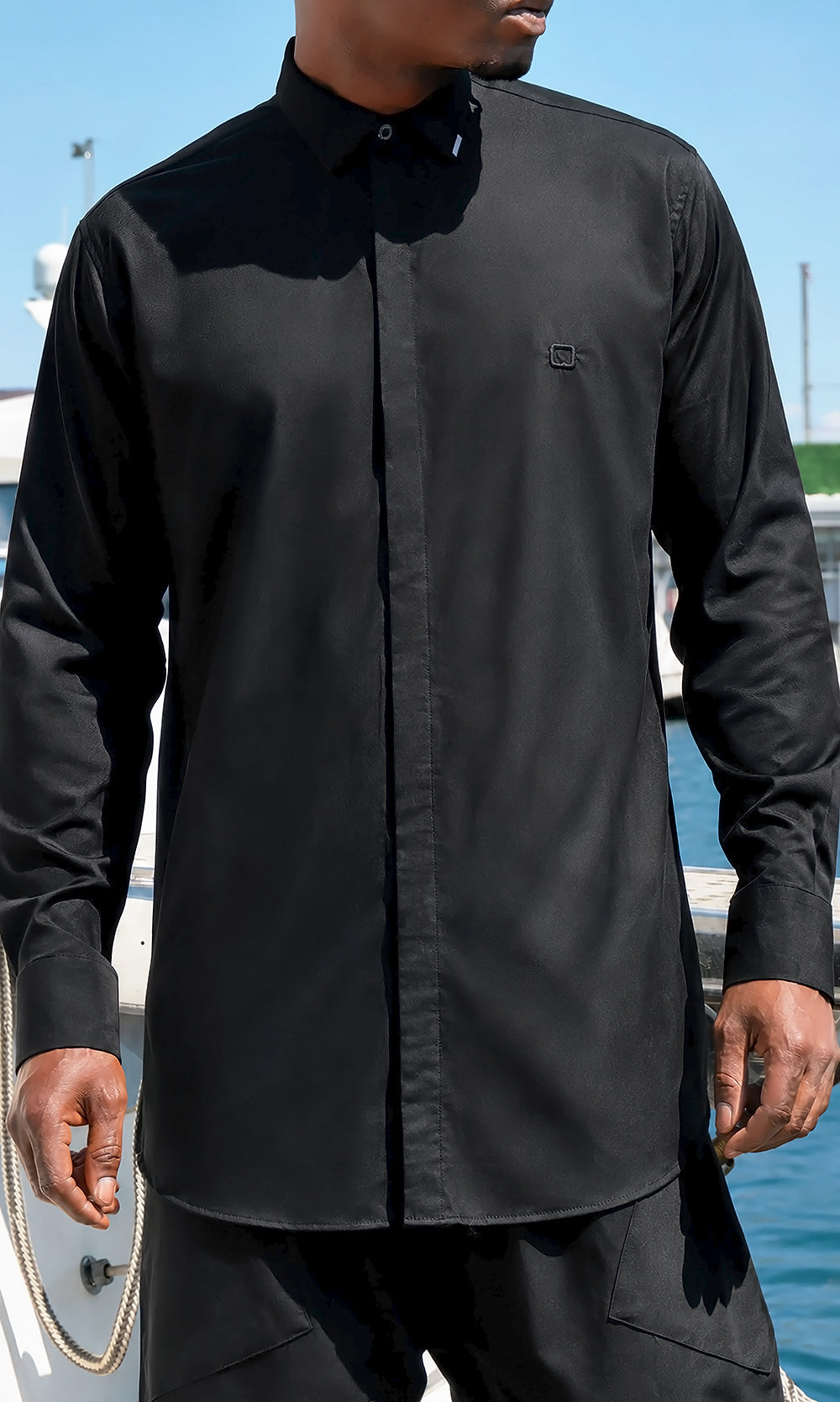 Chemise design QTT1014 en noir
