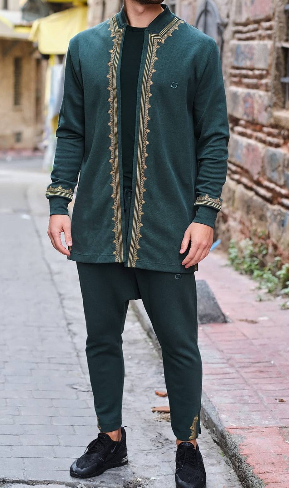 QABA’IL Ensemble Etniz Menara vert émeraude et doré