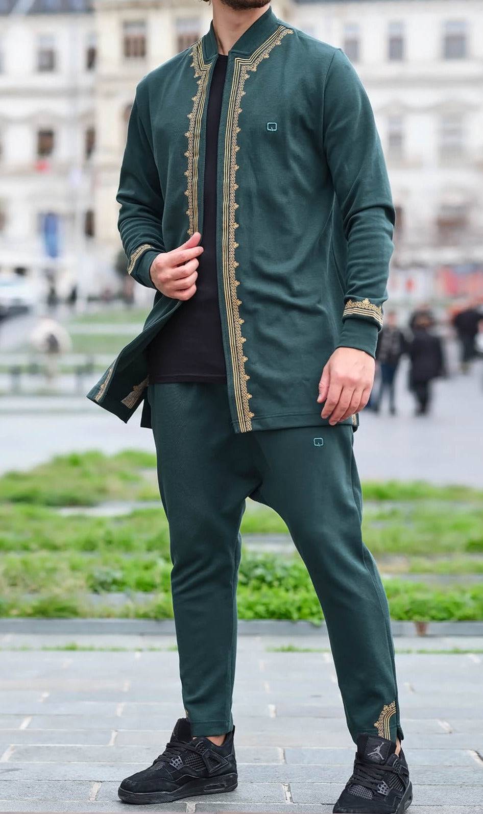 QABA’IL Ensemble Etniz Menara vert émeraude et doré