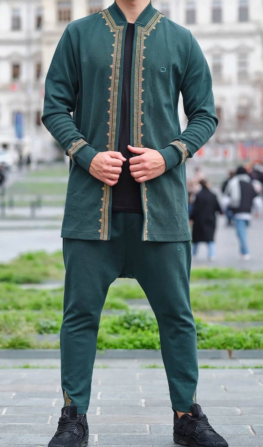 QABA’IL Ensemble Etniz Menara vert émeraude et doré