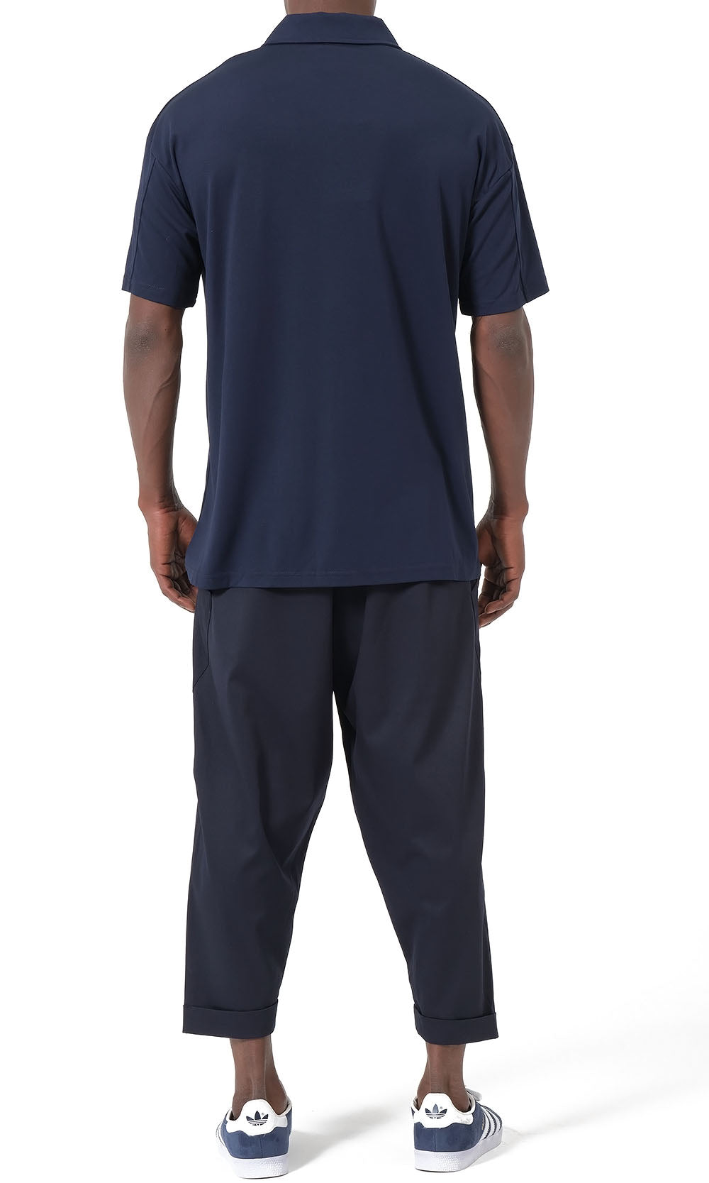 Polo zippé oversize QL bleu marine