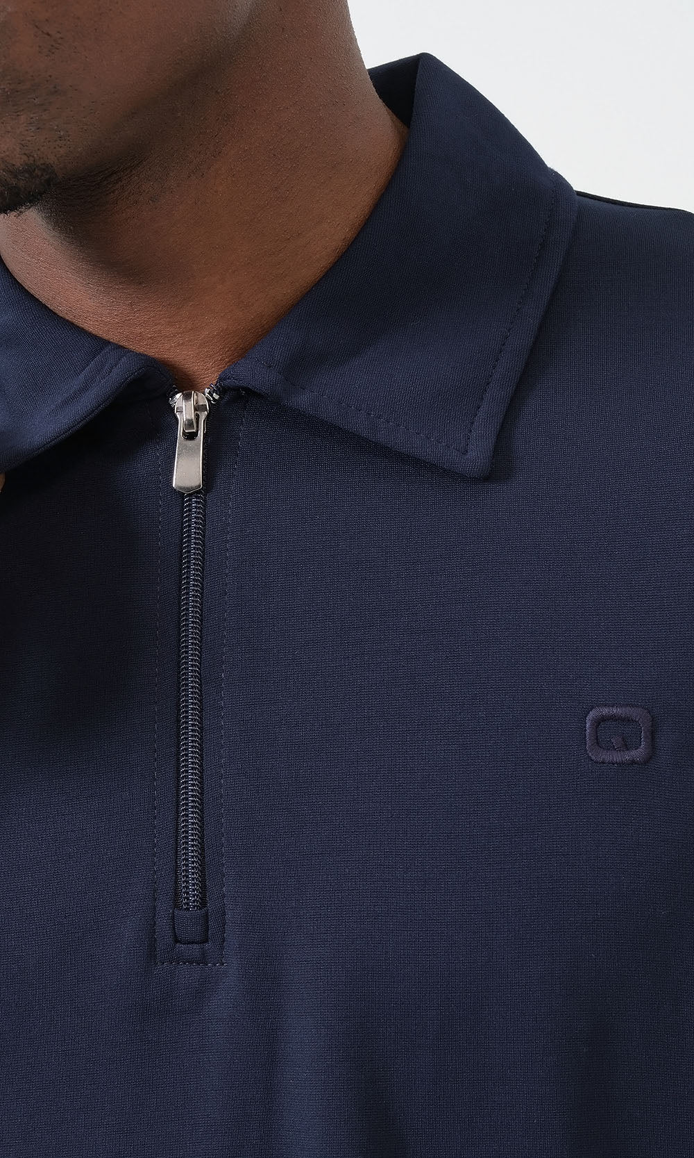 Polo zippé oversize QL bleu marine