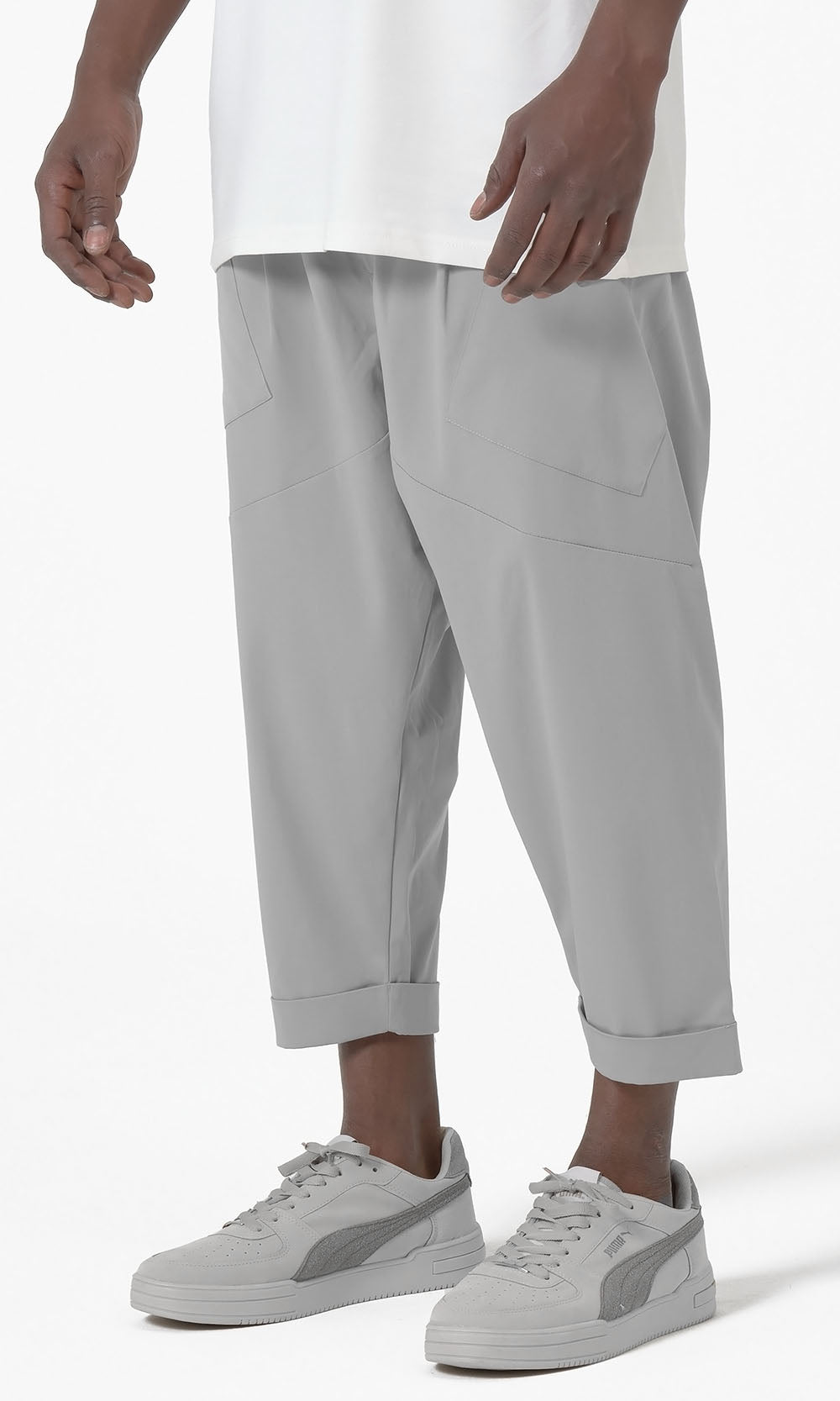 QTS1012 Pantalon sarouel Design S26 gris clair