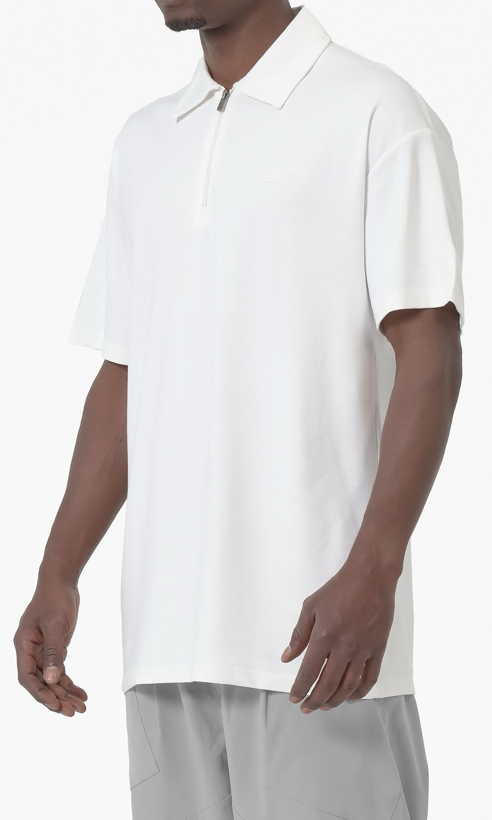 Polo zippé oversize QL couleur crème
