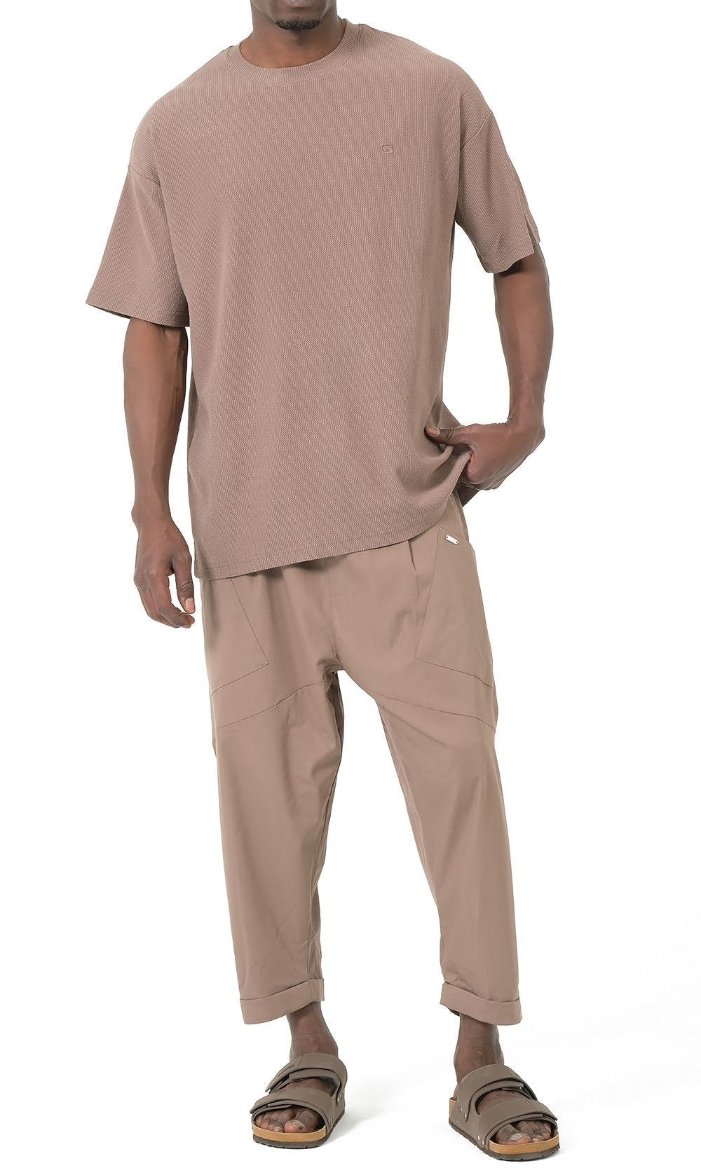 QTS1012 Pantalon sarouel design S26 couleur taupe