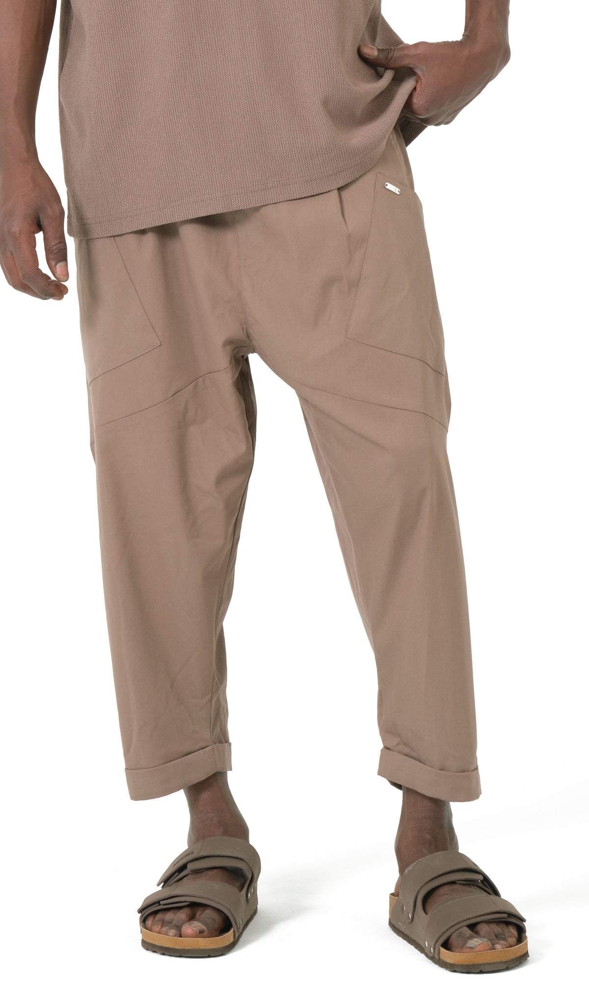 QTS1012 Pantalon sarouel design S26 couleur taupe
