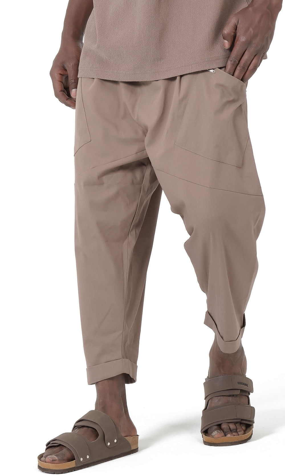 QTS1012 Pantalon sarouel design S26 couleur taupe