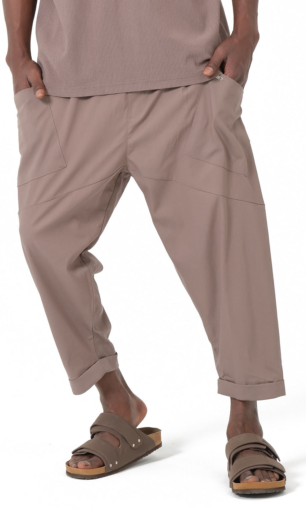 QTS1012 Pantalon sarouel design S26 couleur taupe