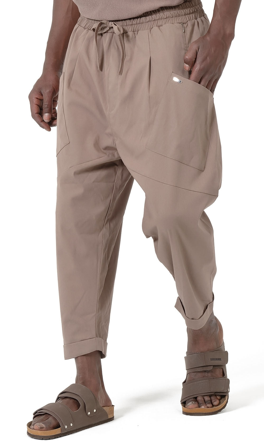 QTS1012 Pantalon sarouel design S26 couleur taupe