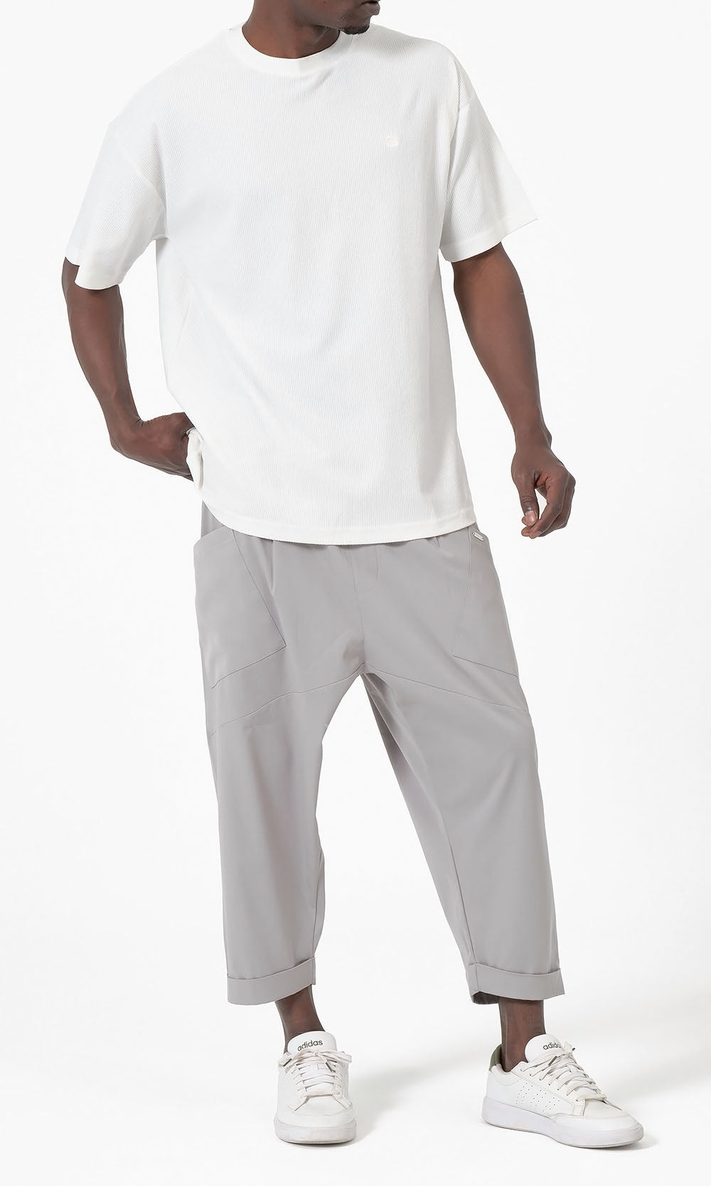 T-shirt oversize gaufré QTT3001 en écru