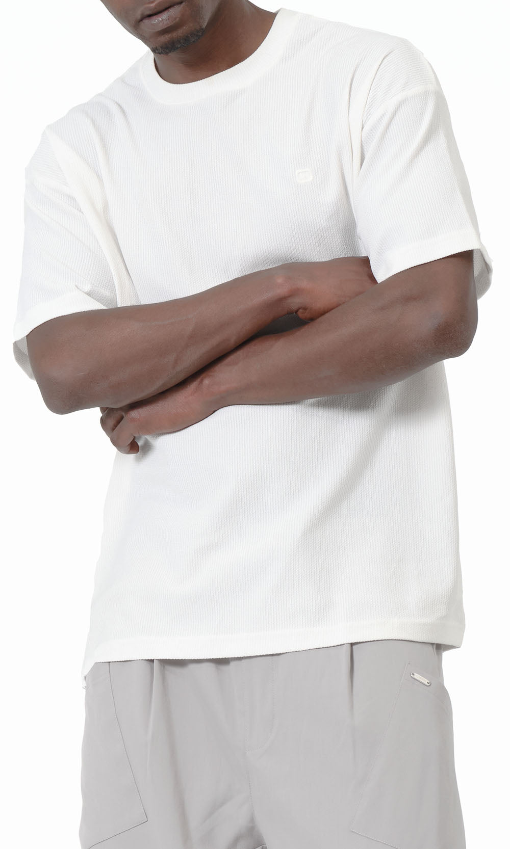 T-shirt oversize gaufré QTT3001 en écru