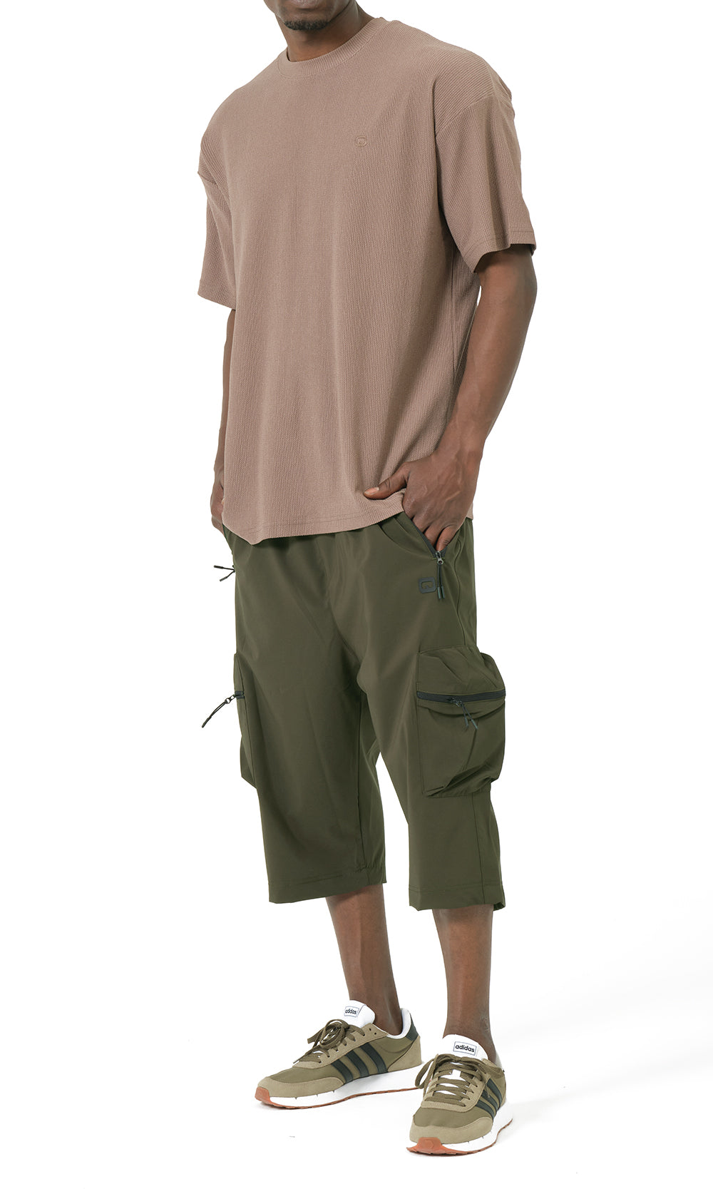 T-shirt oversize gaufré QTT3001 couleur taupe