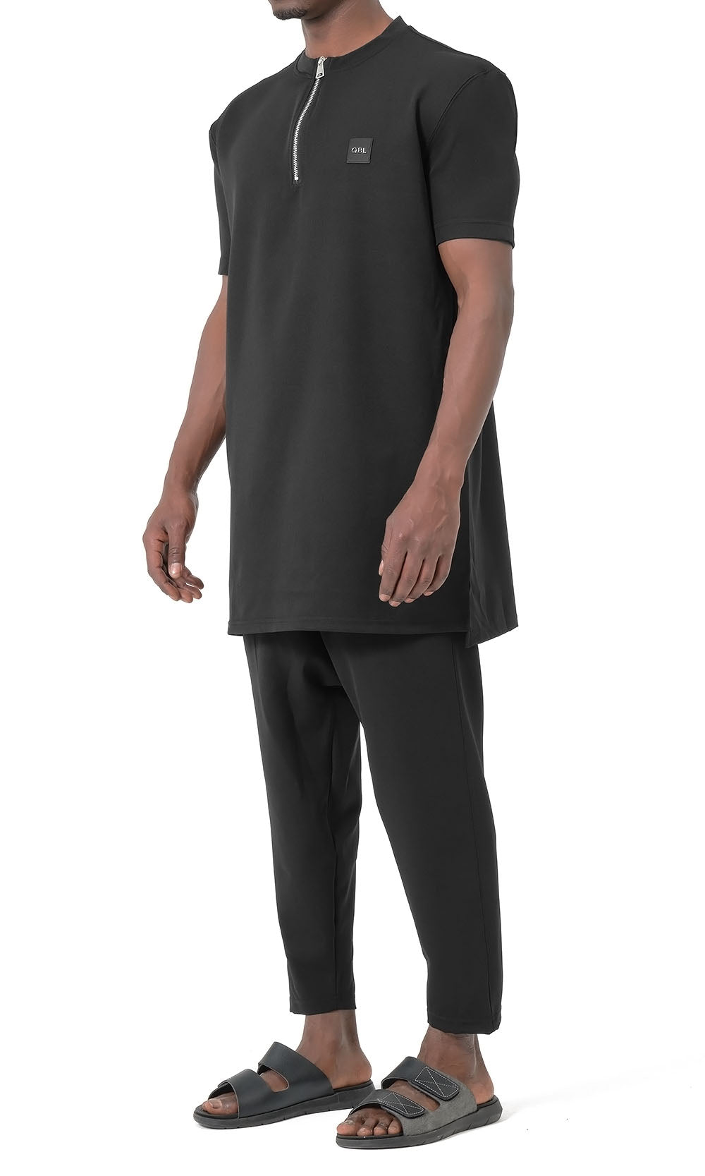 QTE2001 Short Qamis Set Silent in Black