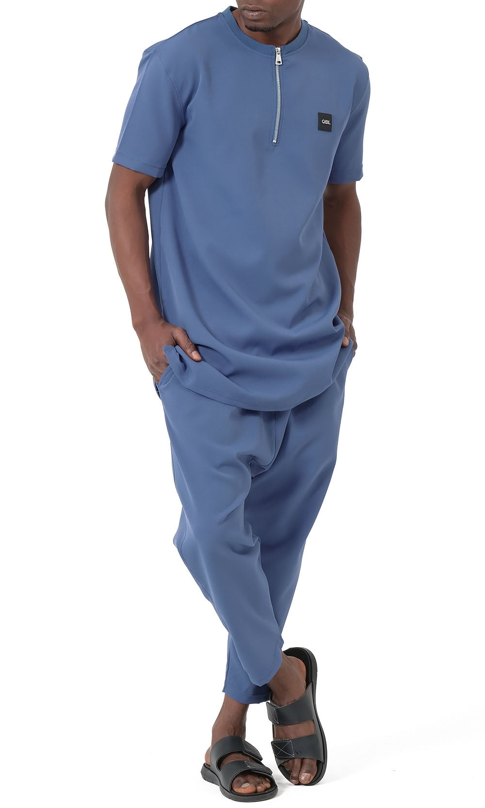 Ensemble Qamis court QTE2001 Silent couleur Indigo