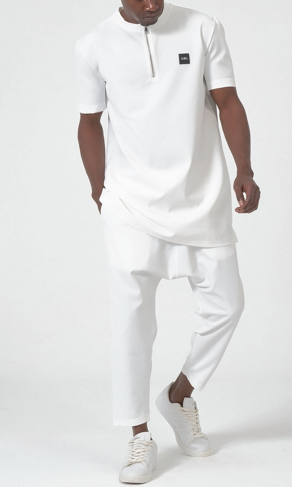 QTE2001 Short Qamis Set Silent in Cream
