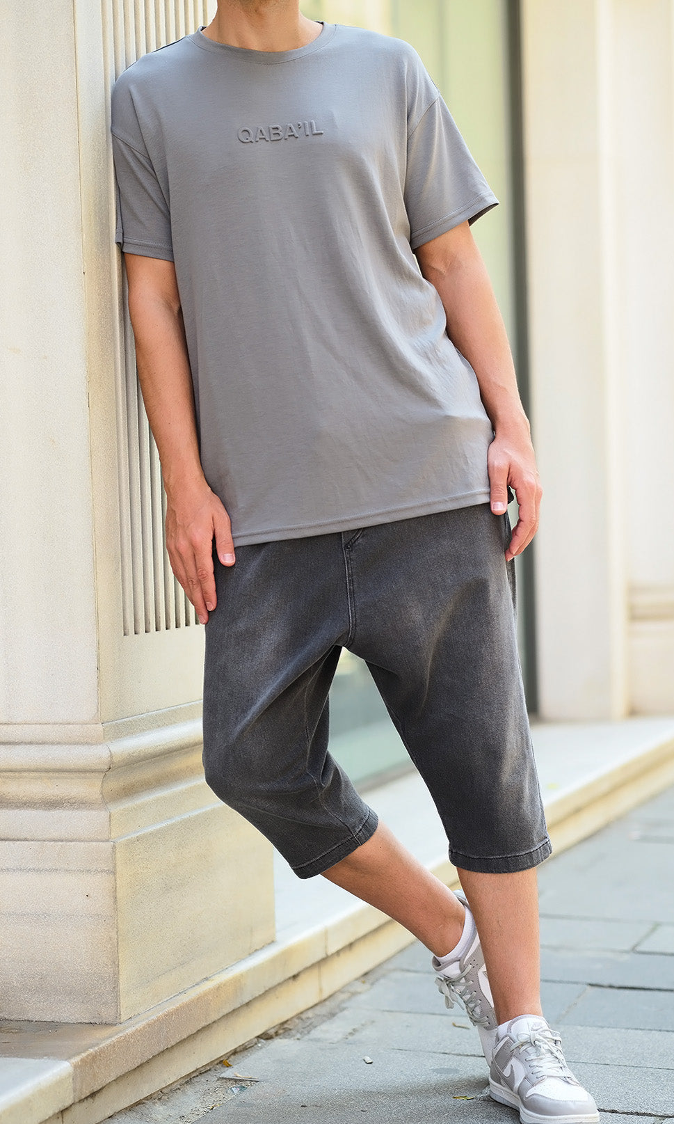  QL Cropped Denim Trousers S25 Light Grey - MOOMENN,