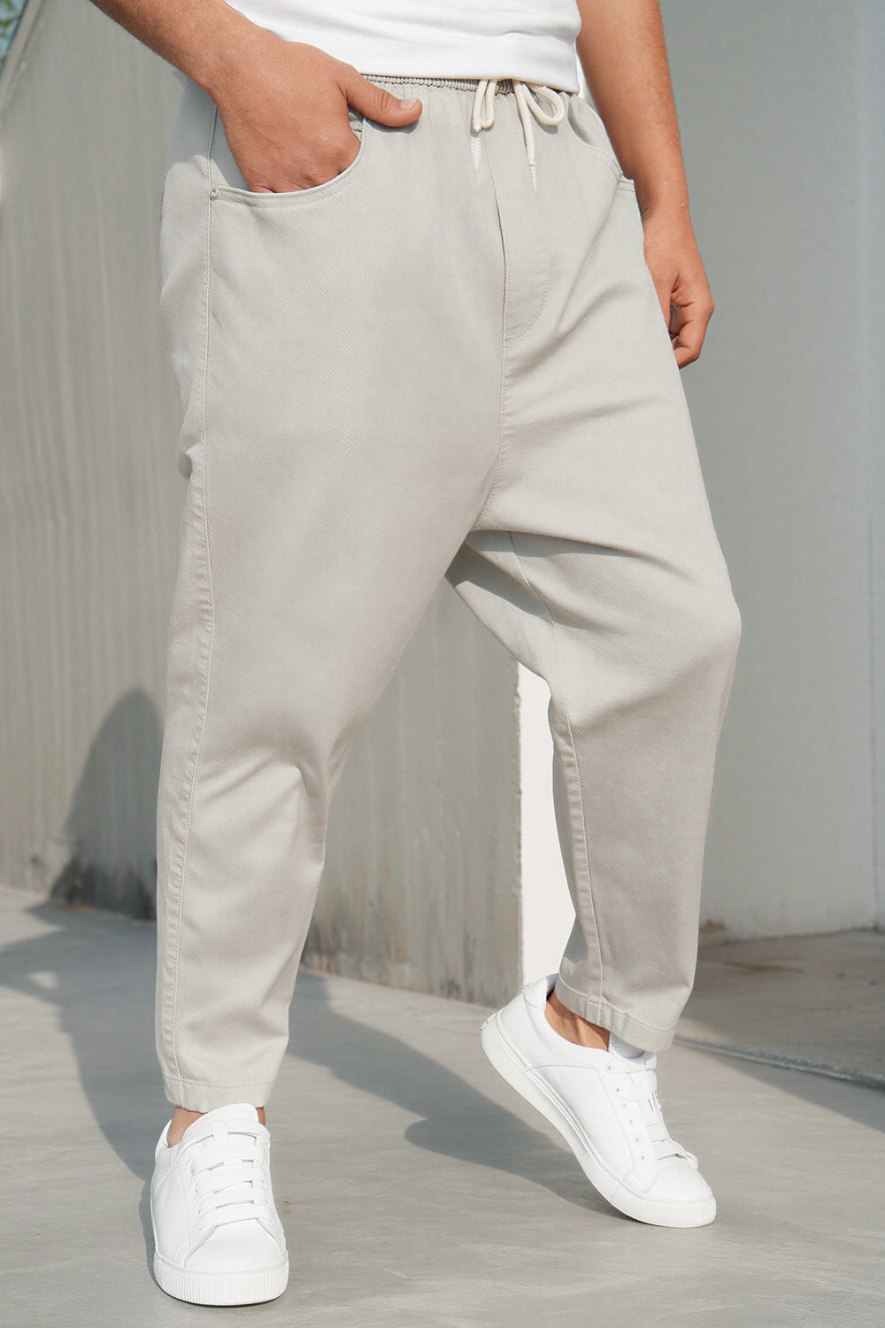 QL Sarouel Jean Stretch Coupe droite Gris clair