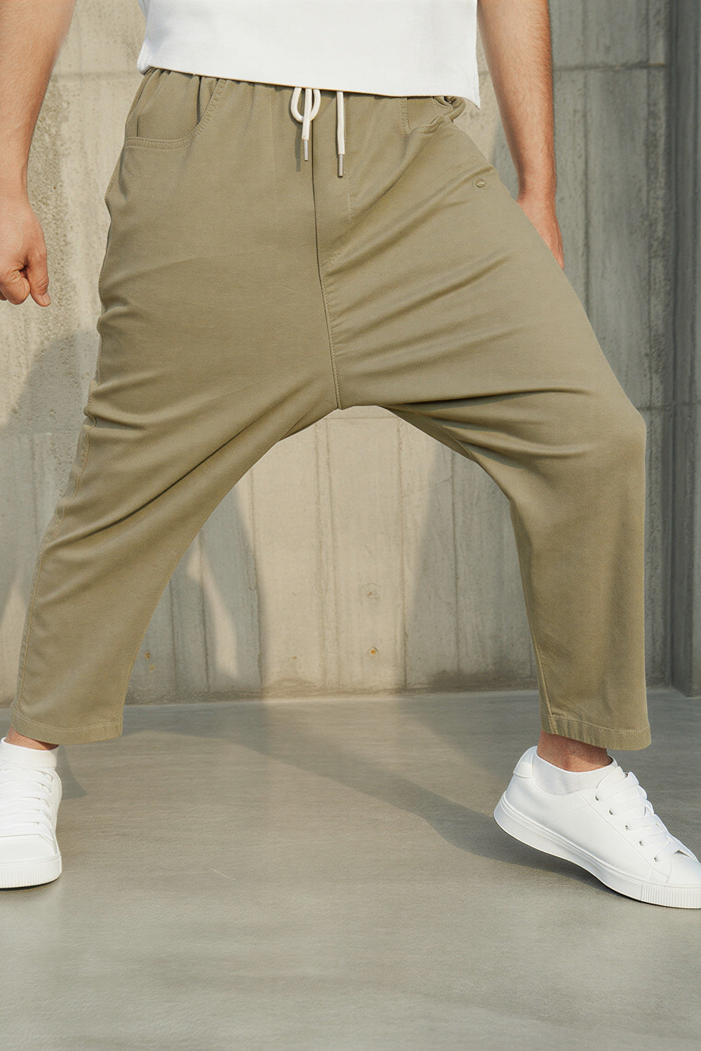 Jean sarouel stretch coupe droite QL kaki