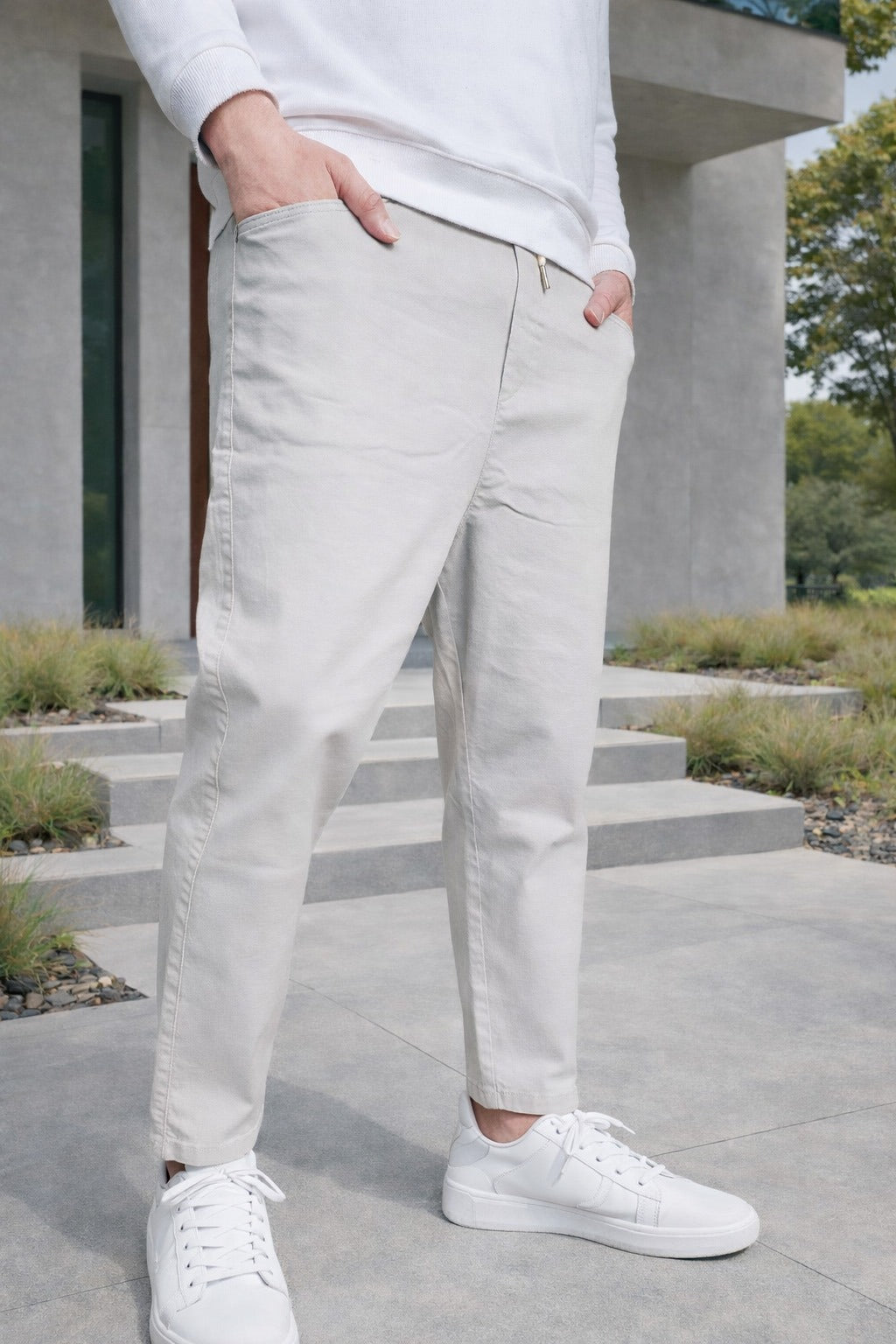 QL Sarouel Jean Stretch Regular Drop in Light grey